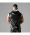 LEATHERETTE SLEEVELESS HOODY